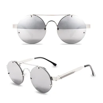 Apaļā Steampunk Saulesbrilles Zīmola Dizaina Vīriešiem, Sievietēm, Metālu, Punk, Saules Brilles Jaunākās Saulesbriļļu UV400 Toņos Briļļu Gafas De Sol