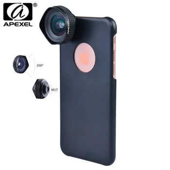 Apexel Redzes Pro Objektīvs Super Platleņķa 100 grādu Augstu Skaidrības Mobilo Telefonu Kameras Objektīvs Kit for iPhone X 8 Vairāk viedtālruņu 18MM