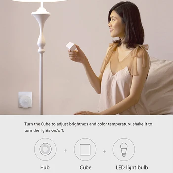 Aqara Smart LED Spuldzes Zigbee 9W E27 2700K-6500K Balta Krāsa Smart Remote Spuldzes Gaismas Darbu ar Mājas Komplektu un MI Mājās Lietotni Smart Lampas