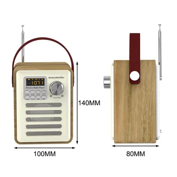 Ar Antenu, Digitālo Pulksteni Sākuma Retro Āra TF Karte Mini Radio FM Uztvērēja LED Displejs, USB Uzlādējams MP3 Bluetooth Skaļrunis