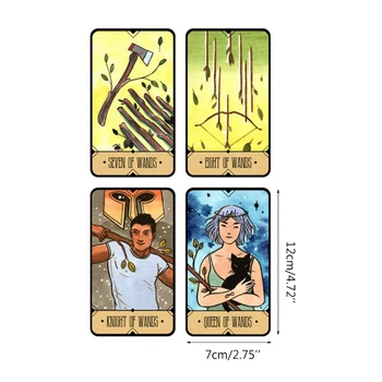 Ar Sasuraibito 78 Tarot Kartes Klāja un Ceļvežu Apzeltīts Malas Karti Ģimenes Puses galda Spēle Oracle Kartes Zīlēšana Likteni