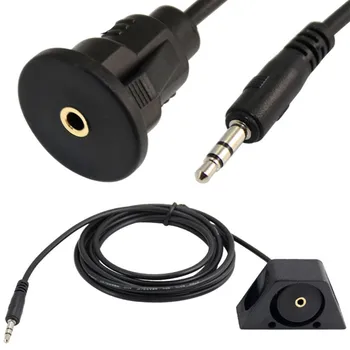 Ar flush dash AUX adapteri ligzda 3.5 mm jack ieejas uzstādīts pagarināšanu audio Svina kabelis 1M, 2M