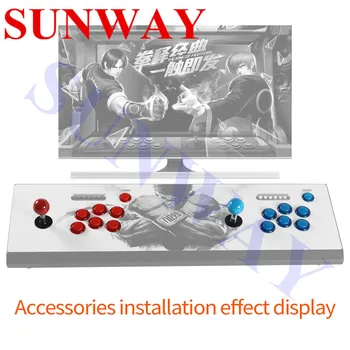 Arcade Kursorsviru DIY Komplekti ar 2 Spēlētājiem USB LED Encoder 4 /8 Ceļu Kursorsviru Kontrolieris LED Izgaismotas spiedpogas par Spēli MAME