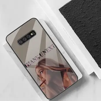 Ariana Grande Luksusa Unikālo Tālruņa Vāks Rūdīta Stikla Samsung S20 Plus S7 S8 S9 S10 Plus Piezīme 8 9 10 Plus