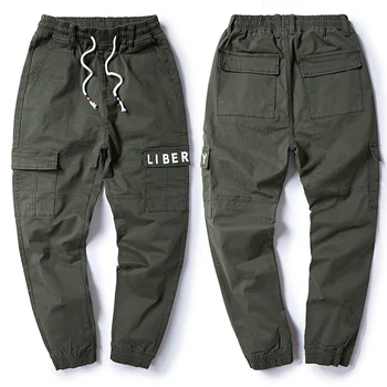ArmyGreen Haki Vīriešiem Harēma Kravas bikses Joggers Bikses Streetwear Hip-Hop Vīriešu Gadījuma Modes Treniņbikses Plus lieluma 7XL 8XL