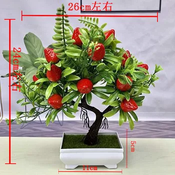 Artificail Augļu Augi Mājas Dekoru Augļi, Apelsīnu, Ķiršu Bonsai Imitācijas Dekoratīvā Mākslīgie Ziedi Viltus Augu Ornamenti