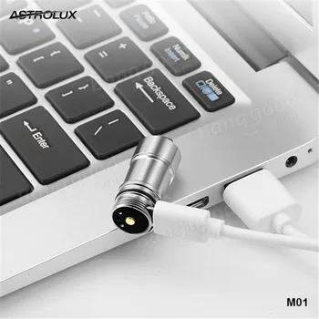 Astrolux M01 100LM 2 režīmi USB Uzlādējams Mini nichia 219B/ XP-G2 LED gaismas Tūrisma Pārgājienu lāpu Gaismiņu ar 10180 akumulators