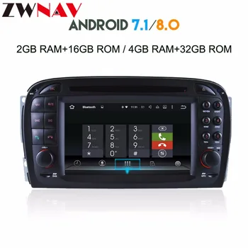 Atbalsta optiskās šķiedras pastiprinātājs Android 8.0 Auto DVD atskaņotājs, Galvu vienība Mercedes Benz SL R230 2001-2004 Auto GPS Navigācija Radio