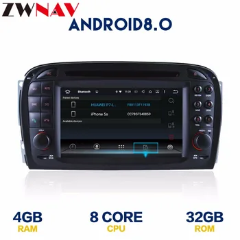 Atbalsta optiskās šķiedras pastiprinātājs Android 8.0 Auto DVD atskaņotājs, Galvu vienība Mercedes Benz SL R230 2001-2004 Auto GPS Navigācija Radio