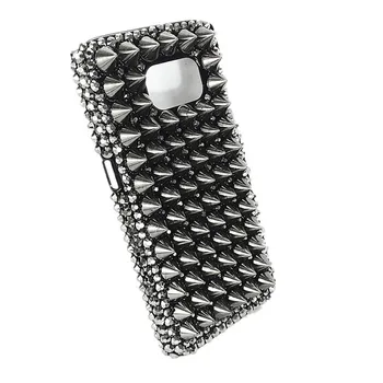 Atdzist Rock Full Metal, Punk Tapas, Kniedes Kniedes Black Diamond Case Cover For Samsung Galaxy Note 20 10 9 8 S20 Ultra S10E/9/8 Plus