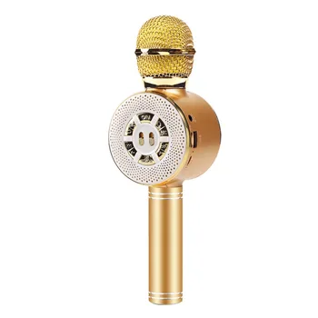 Atkārtoti Uzlādējams rokas Stereo USB Mazulis Pieaugušo Dziedāšanas Portatīvo Mājas Karaoke Mikrofons Ar Gaismu Bezvadu Bluetooth Puse