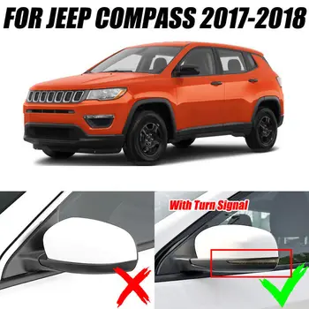 Atpakaļskata Sānu Durvīm Spoguļi Pagrieziena Signāla Chrome Apdare Vāks Jeep Compass 2017 2018