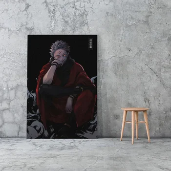 Audekls Drukāt Attēlu Sienu Mākslas Jujutsu Kaisen Sukuna Anime Gleznas Mājās Apdare Acis Modulis Plakāts Dzīvojamā Istaba Bez Rāmja