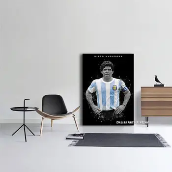 Audekls Futbola leģenda Maradona Bildes Mājas Apdare Gleznas Plakāts HD Izdrukas Sienas Mākslas Moduļu Dzīvojamā Istaba Rāmjiem