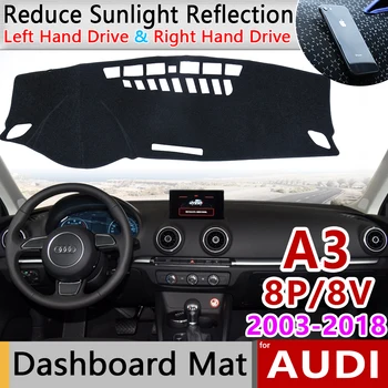 Audi A3 8P 8V 2003~2018 Anti-Slīdēšanas Paklājiņš Paneļa Vāciņu Pad Saulessargs Dashmat Paklāju Anti-UV Aizsardzībai, Auto Piederumi S-Line S3