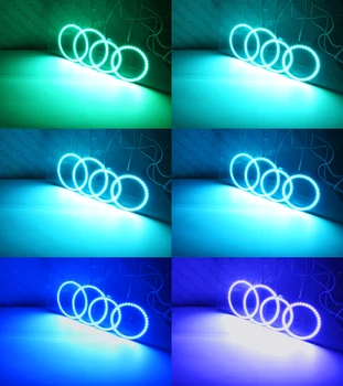 Audi A8 S8 4E D3 2002. - 2010.gadam Lielisku RF Bluetooth remote APP Multi-Krāsu Ultra spilgtas RGB LED Angel Eyes komplektu