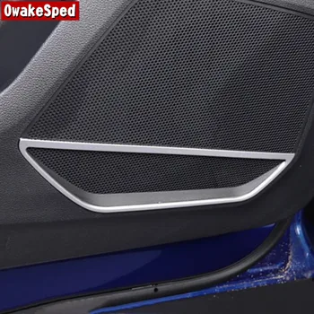 Audi Q3 2019 Nerūsējošā Tērauda Interjera Aksesuāri Auto Stils Durvju Audio Skaļrunis Dekoratīvu Rāmīti Uzlīmes