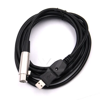 Augstas Kvalitātes 3M 9FT USB, MIC Link Cable USB Vīrietis ar 3-Pin XLR Sieviešu Kabeļu Vadu Adapteri, Mikrofona Saites