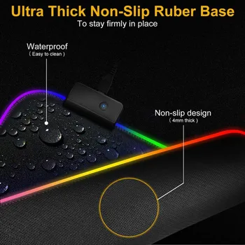 Augstas Kvalitātes RGB LED Apgaismojums Gaming Mouse Pad Papildus Ilgi Pagarināt Datora Klaviatūras peles paliktnis