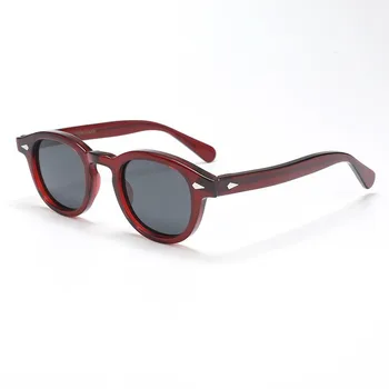 Augstas Kvalitātes Saules Brilles Lemtosh Stila Johnny Depp Polarizētās Saulesbrilles Vīriešiem Acetāts Apaļas Sievietes Zīmola Dizainere