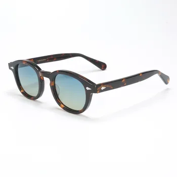 Augstas Kvalitātes Saules Brilles Lemtosh Stila Johnny Depp Polarizētās Saulesbrilles Vīriešiem Acetāts Apaļas Sievietes Zīmola Dizainere