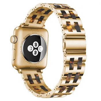Augstas Kvalitātes Sveķu metāla Siksnu Apple Watch6 SE Datumi 40mm 44mm Noble Nomaiņa Watchbands par iwatch 5/4/3/2 38mm 42mm jaunas