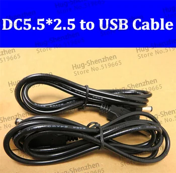 Augstas Kvalitātes USB 2.0 vīriešu Barošanas Uzlādes Kabelis DC 5.5x2.5mm male Spraudnis Savienotāja Kabeli kabelis