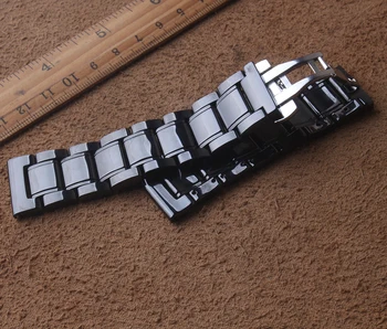 Augstas Kvalitātes Watchbands 20MM 21MM 22mm 23MM 24mm Keramikas Melnā mens Watch Band Siksniņa Zīmola Watchband Samsung S3 S4
