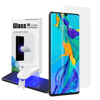 Augstas kvalitātes Ekrāna Aizsargs, ar pirkstu nospiedumu atbloķēt Huawei P30 Pro UV Stiklu plēves pilnībā segtu rūdīts stikls
