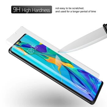 Augstas kvalitātes Ekrāna Aizsargs, ar pirkstu nospiedumu atbloķēt Huawei P30 Pro UV Stiklu plēves pilnībā segtu rūdīts stikls