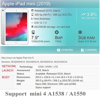 Augstas kvalitātes PU Ādas Gadījumā iPad mini 5 7.9 2019. gada 5. Paaudzes Būtiska smart cover for ipad mini 4 tablet case+Filma