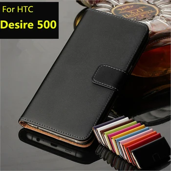 Augstas kvalitātes Retro ādas telefonu gadījumā seifa pārsegu Kartes turētāja vāku case for HTC Desire 500 GG