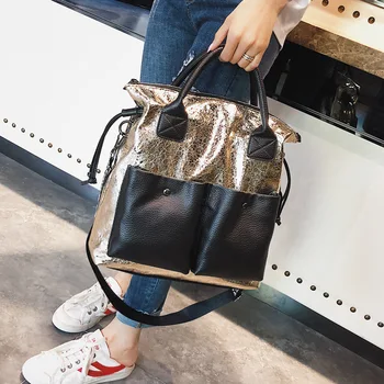 Augstas kvalitātes handbag2020new Eiropas un Amerikas modes dāmas vienu plecu messenger bag sudraba lielas ietilpības soma ikdienas soma