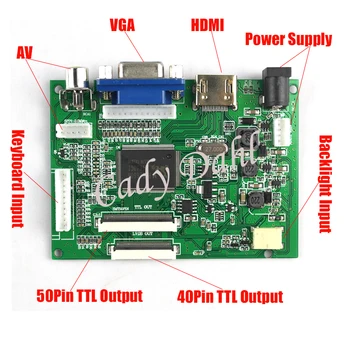 Augstu Spilgtumu HDMI VGA 2AV 50 Adatas 40 Adatas Paralēli RGB TTL PC Kontrolieris Valdes Aveņu PI 3 IPS TFT LCD Displeja Panelis