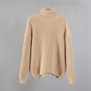 Augstu uzrullētu apkakli džemperis sievietēm 2020. gadam jauna eleganta tīru krāsu kašmira mīksts, biezs, silts sieviešu džemperis