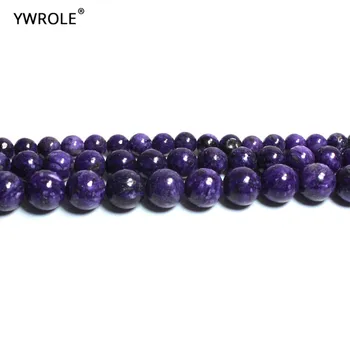 Augstākā AAA Dabas Charoite Purple Gem akmens Apaļā Dabīgā Akmens Krelles Rotaslietas Pieņemšanas Diy Aproce, Kaklarota, 6/8/10mm
