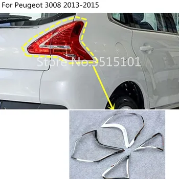 Augstākās Kvalitātes Auto detektoru ABS Chrome vāciņš melns atpakaļ asti aizmugures gaismas lampa kadru daļas 4gab Par Peugeot 3008 2013