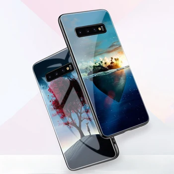 Augu Koku Case For Samsung Galaxy S9 S10 S8 S7 S10e S20 Ultra A51 A71 A50 A40 A20E A70 Piezīme 20 10 9 8 Plus Rūdīts Stikls Atpakaļ