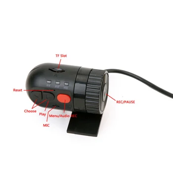 Auto Auto Mini Detector DVR 720P HD DVR Kamera Dasaita Android Stereo Dash Fotokameras Digitālā Video Ierakstītājs