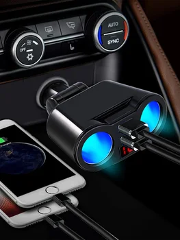 Auto Dual USB piepīpētāja Ligzdas Adapteri Mobilo Telefonu, Lādētāja kontaktu Sadalītāja LED Ciparu Displejs Auto 12V Piederumi