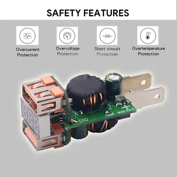 Auto Jūras USB Lādētāja Korpusa ar Voltmetrs + Vadi Dual 3.0 Pieslēgvietu, Alumīnija Āra Personīgo Auto Daļas Apdare