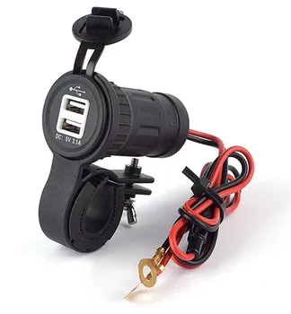 Auto Lādētāja Adapteri 2.1 1A Automašīnas piepīpētāja 12-24V Kontaktligzdas Strāvas Ligzda Jūras Motocikliem Dual USB Automašīnas Lādētājs 35