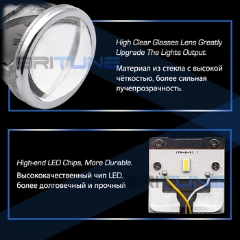 Auto Objektīvs Bi-led Lēcas priekšējo Lukturu Mini H4 LED Projektors 1.5