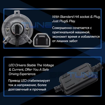 Auto Objektīvs Bi-led Lēcas priekšējo Lukturu Mini H4 LED Projektors 1.5