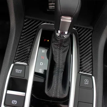 Auto Oglekļa Šķiedras Interjera Pārnesumu Pārslēgšanas Paneļa Vāku Apdares der Honda Civic X 2016-2018