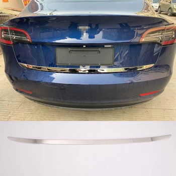 Auto Papildaprīkojuma Aizmugures Bagāžnieka Durvis Vāku & Augšējā Tailgate Pārklājums Cinkots Vāciņš Melns, Spilgti Sudraba Piemērots Tesla Model 3 2018 2019
