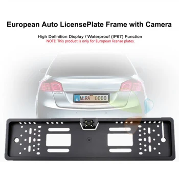 Auto Parktronic ES Automašīnas numura zīme Rāmis HD Nakts Redzamības, Automašīnas Atpakaļskata Kamera Aizmugurē Atpakaļgaitas Kamera Ar 4 LED Gaismas