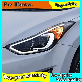 Auto Stils 2012. - 2016. gadam Par Hyundai Elantra Lukturi MD LED priekšējo Lukturu dienas gaitas lukturi Q5 Bi Xenon Lēcu High Low Beam Autostāvvieta Miglas Lukturi