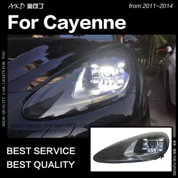 Auto Stils Galvas Lampas Cayenne Lukturi 2011-2018 Cayenne LED priekšējo Lukturu dienas gaitas lukturi Augstas tuvās Gaismas Uzlabot Galvas Lampas Piederumi
