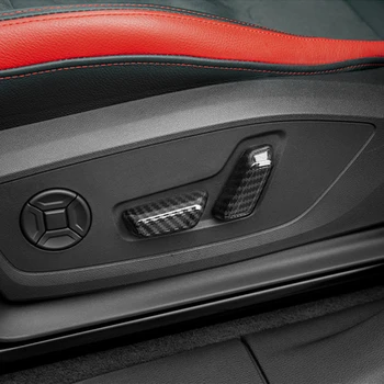 Auto Stils Sēdekļa Regulēšanas Pogas Apdare Vāciņš Melns Audi Q3 2019 Oglekļa Šķiedras Krāsu, Interjera Aksesuāri